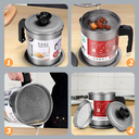 Récipient filtre à huile de cuisine avec passoire