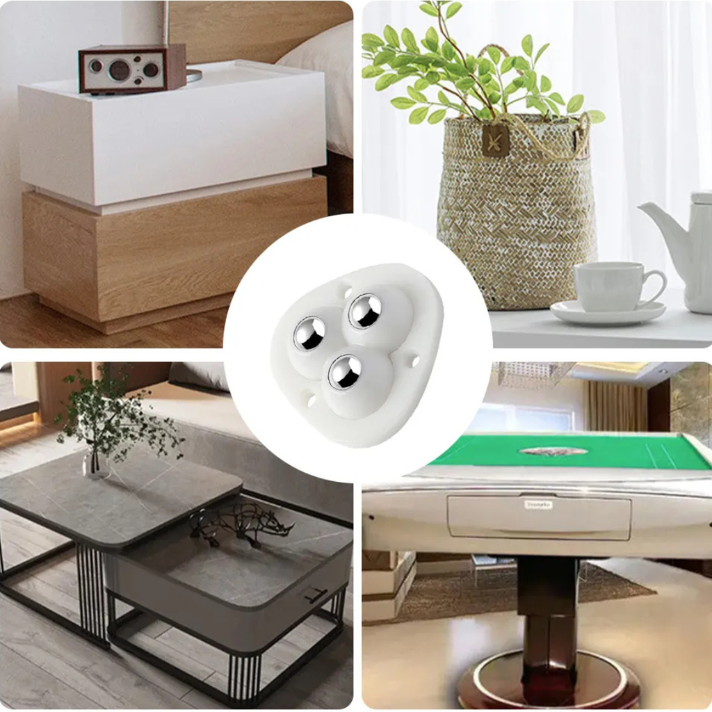 Roulette pivotante discrète pour meubles
