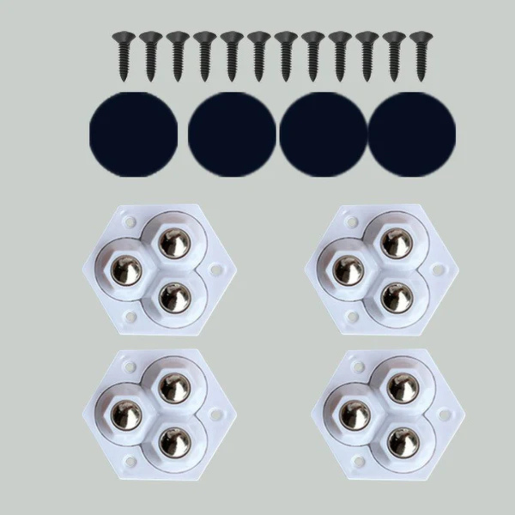 Roulette pivotante discrète pour meubles