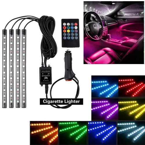 Led Atmosphère 8 Couleurs Lumière Décorative De Voiture Avec Télécommande