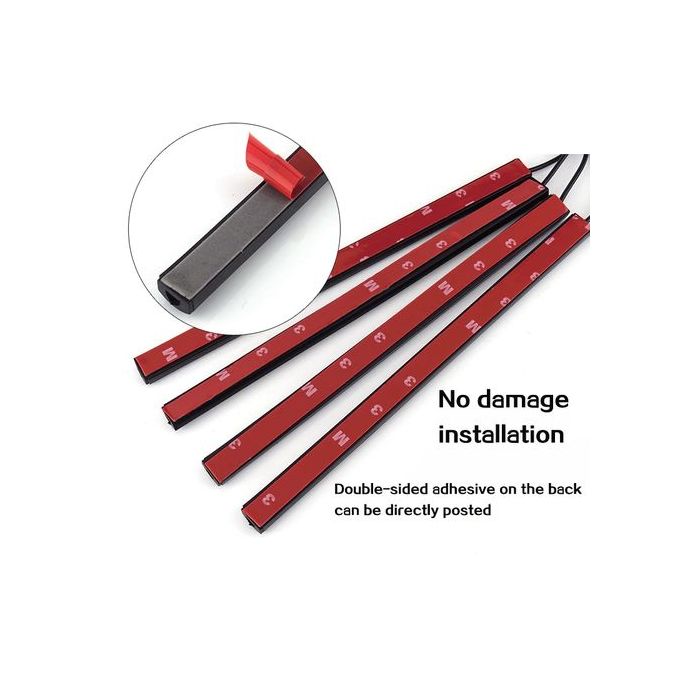 Led Atmosphère 8 Couleurs Lumière Décorative De Voiture Avec Télécommande