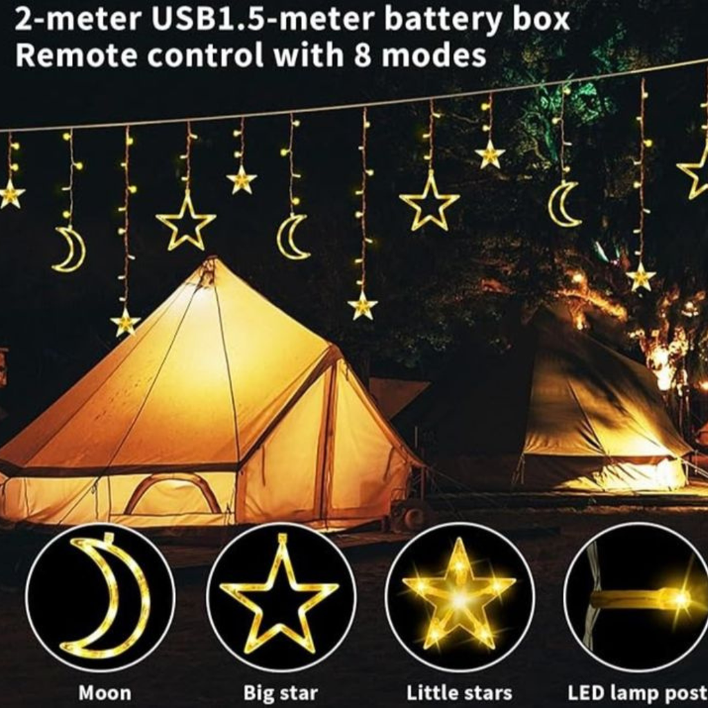 Guirlande lumineuse Lune &amp; Étoiles