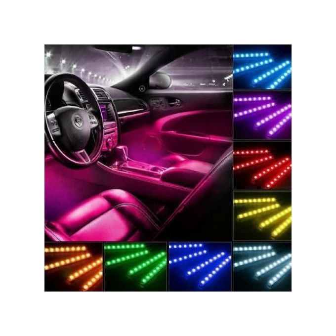 Led Atmosphère 8 Couleurs Lumière Décorative De Voiture Avec Télécommande